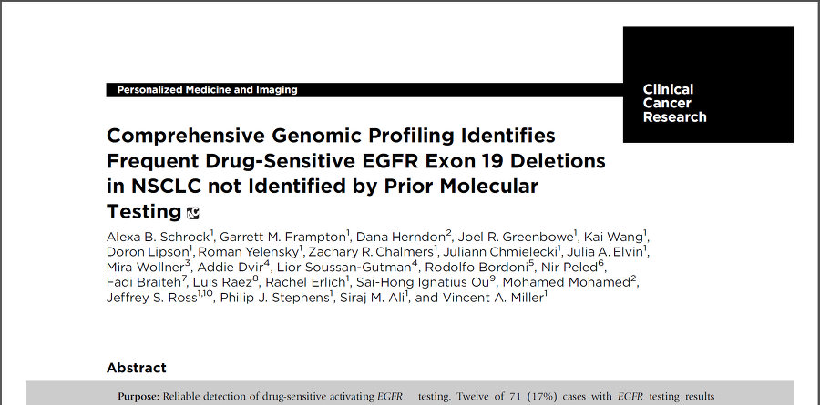 Comprehensive Genomic Profiling Identifies Frequent Drug-Sensitive EGFR Exon 19 Deletions in NSCLC not Identified by Prior Molecular Testing
