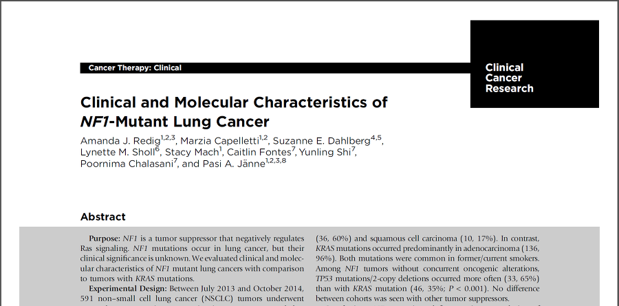 Clinical and Molecular Characteristics of NF1-Mutant Lung Cancer